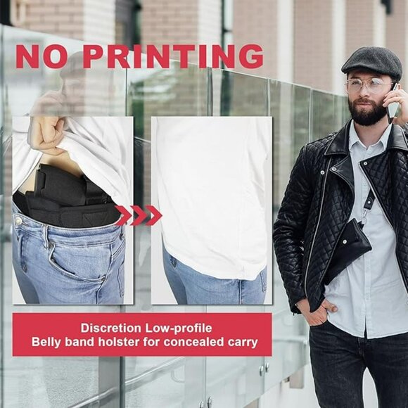 NEW Belly Band Gun Holster Double Mag Pouch for Most Pistols and Revolvers - Picture 7 of 7